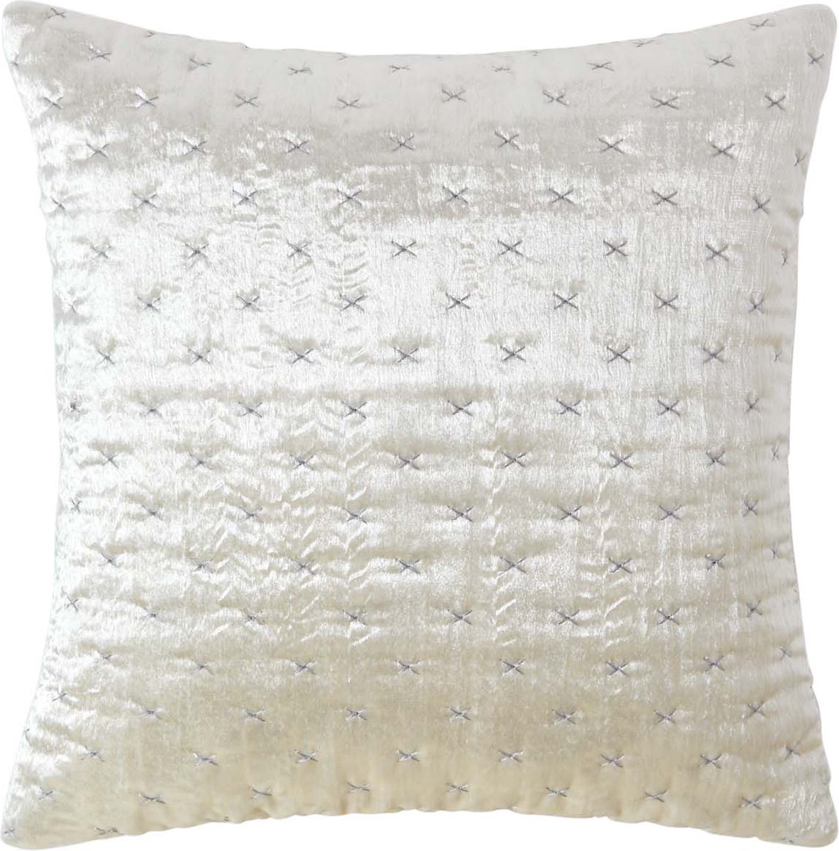 Homescapes Luxe crèmekleurige fluwelen kussenhoes 40 x 40 cm Crème wit