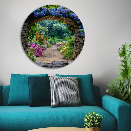 Tableau rond chemin - Tableau transparent rond - Cercle mural Classique - Décoration murale murale classique - Cercles muraux - Décoration murale chambre cercle mural forex 90x90 cm