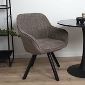 Bol.com Milton & Oldbrook Bouclé Eetkamerstoel Draaibaar Madrid Taupe aanbieding