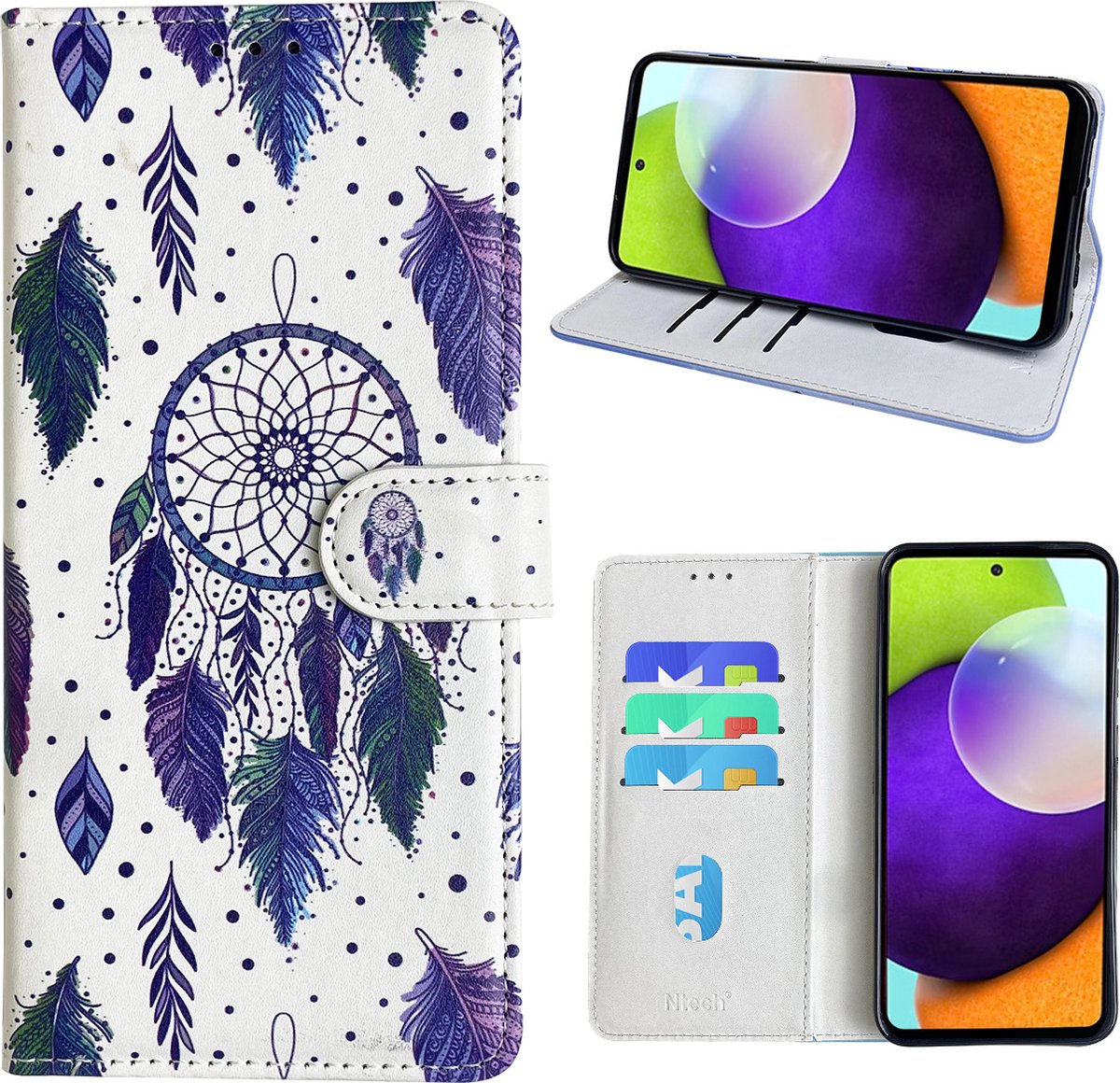 Hoesje geschikt voor Samsung Galaxy A52 Bookcase met dromenvanger print