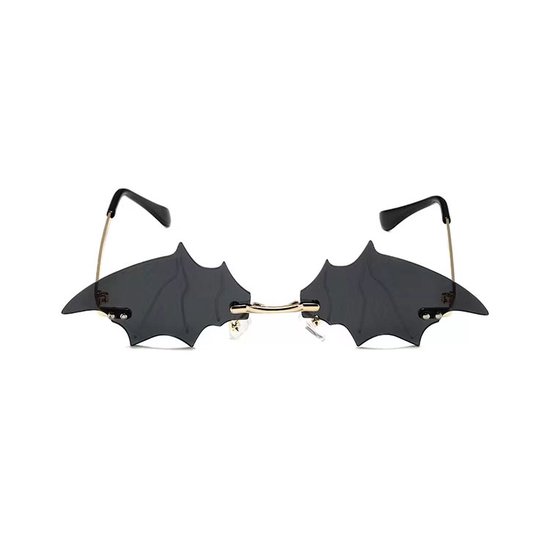 Vleermuis zonnebril - Halloween - Zonnebrillen - Festival bril - Rave bril - Glasses - Bat - Zwart van Folat — afbeelding 2