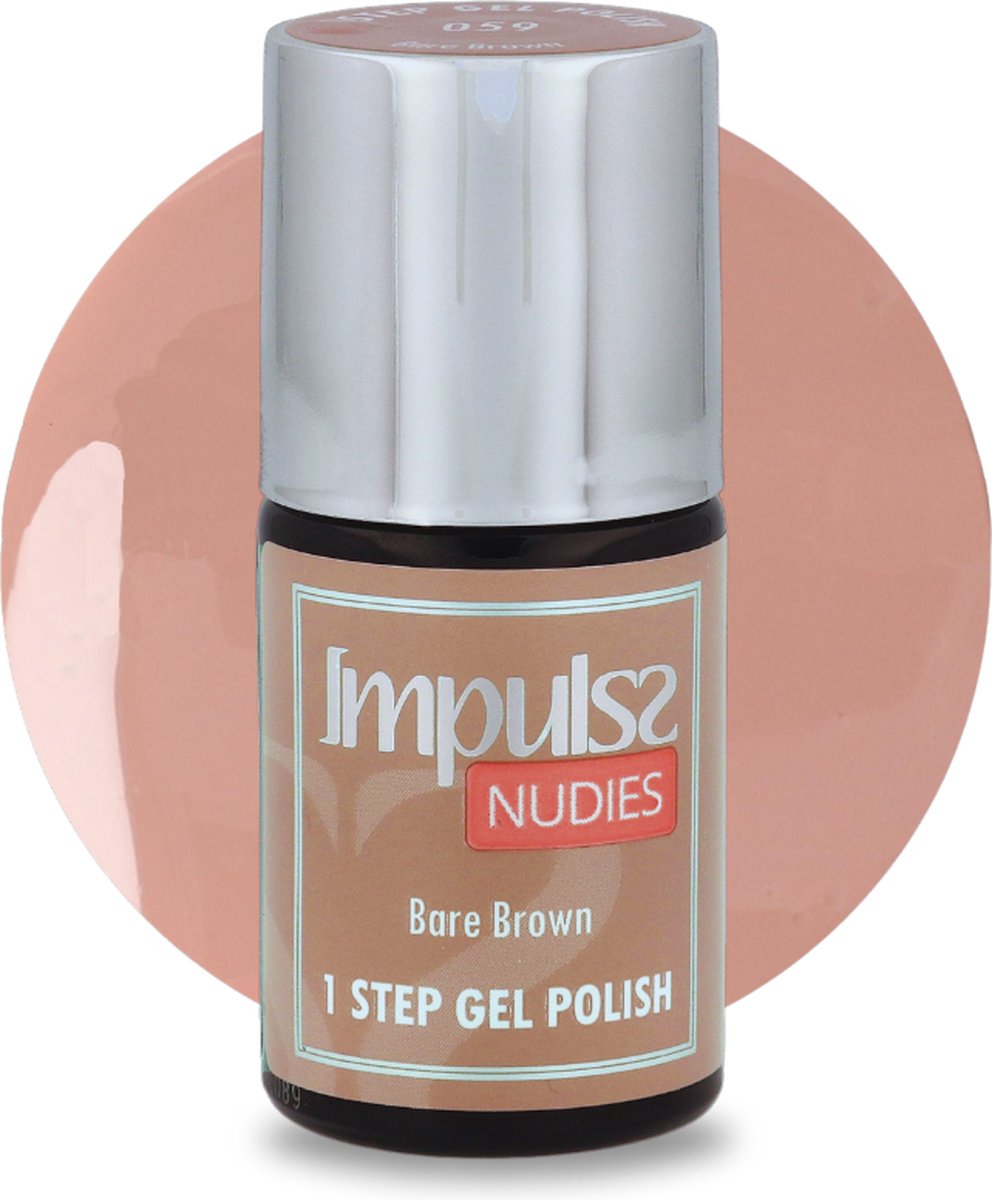 Goedkoopste Impulss Gellak Gel Polish Nudies - Gel Nagellak - Verhardende werking - Bare Brown - 7 ml