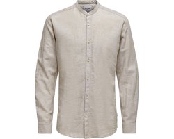 ONLY & SONS ONSCAIDEN LS SOLID LINEN SHIRT NOOS Heren Overhemd - Maat XL