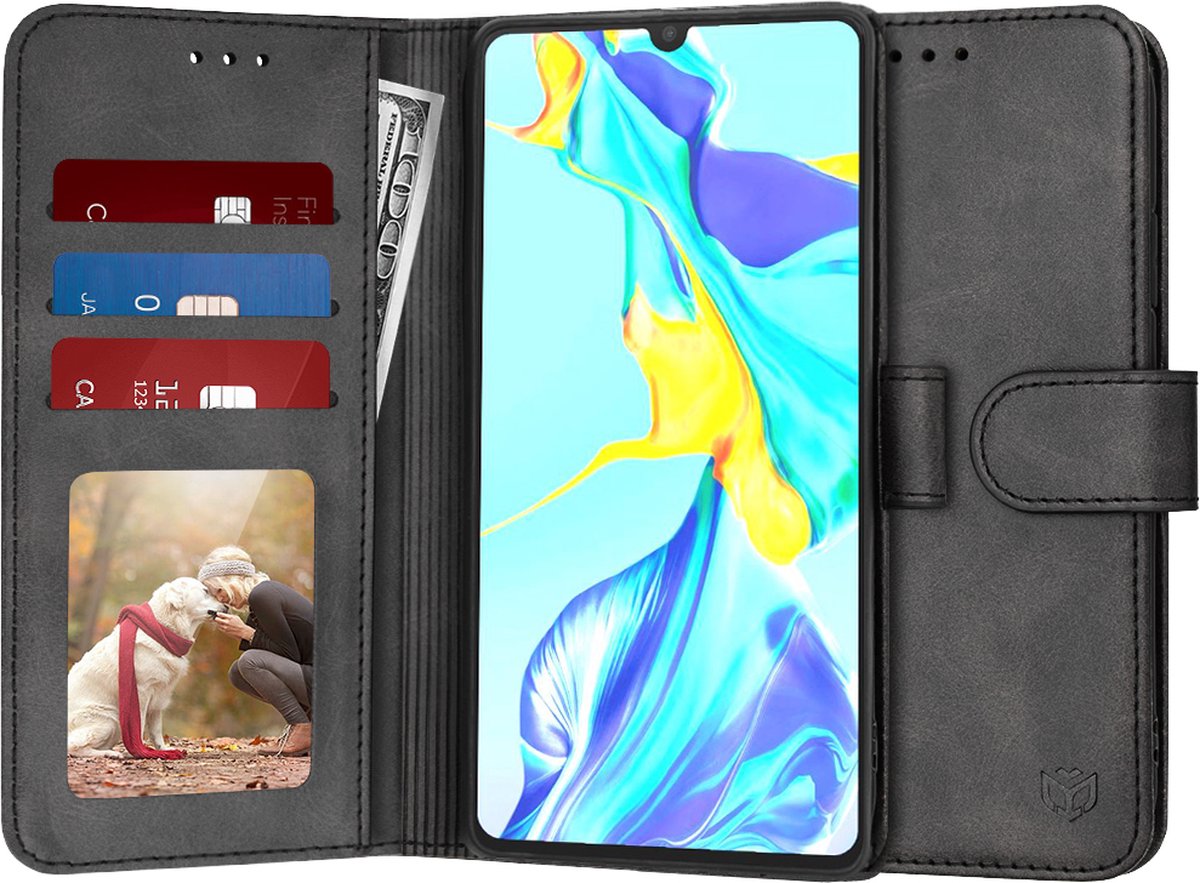 Techsuit Diary Book Wallet Case hoesje voor Huawei P30 - Zwart