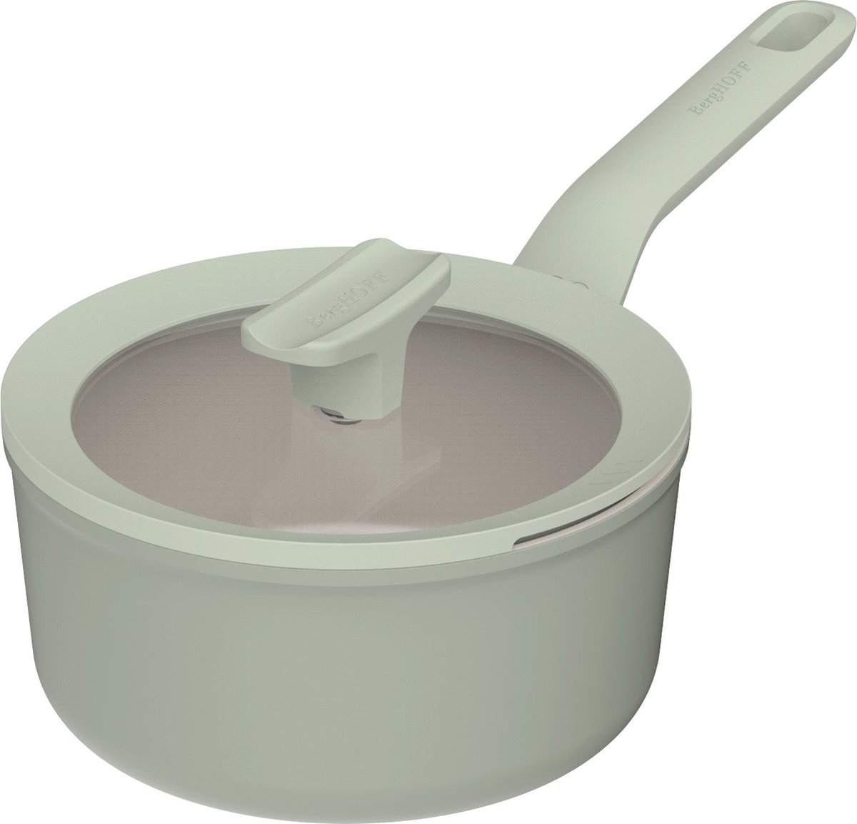 LEO Steelpan antikleef met deksel Balance Sage - Ø 18cm - Groen - PFAS-vrij