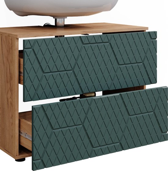 Vicco Badschrank Irma Eiche Grün 30 x 81 x 30 cm Spanplatte 16 mm 1 Schublade kaufen bei Vicco Badschrank Irma Eiche Grün 30 x 81 x 30 cm Spanplatte 16 mm 1 Schublade kaufen bei