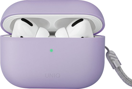 Foto: Uniq hoesje siliconen geschikt voor airpods pro 2 uniq lino hybrid liquid silicone case paars