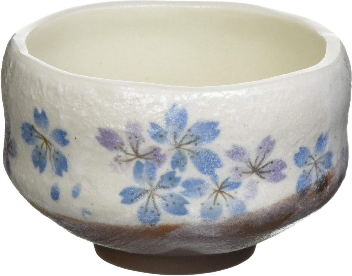 Japanse Matcha Bowl Chawan - Heian Sakura Blue Color - Dia 9.4cm - 250ml
