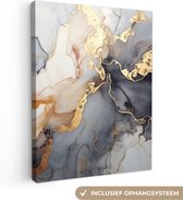Peinture sur toile 90x120 cm - Marbre noir blanc or - Accessoires de décoration de chambre - Peintures de salon - Décoration murale de chambre - Décoration murale de cuisine - Toile murale d'intérieur - Maison de décoration