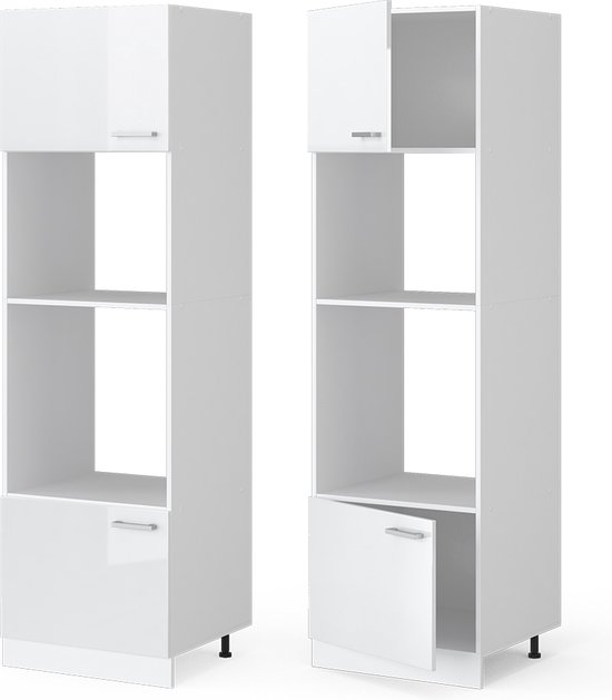 Vicco Armoire à micro-ondes R- Line, Wit/ Wit, 60 cm