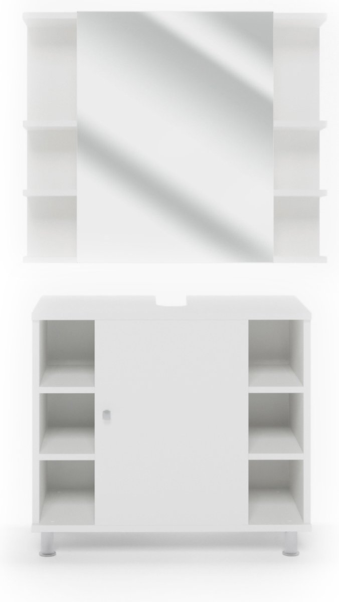 Vicco Fynn Badkamermeubel set – 2 delen Wit