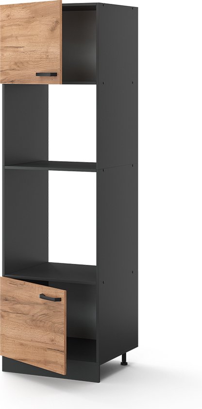 Vicco Armoire à micro-ondes R- Line, Chêne puissant or/Anthracite, 60 cm