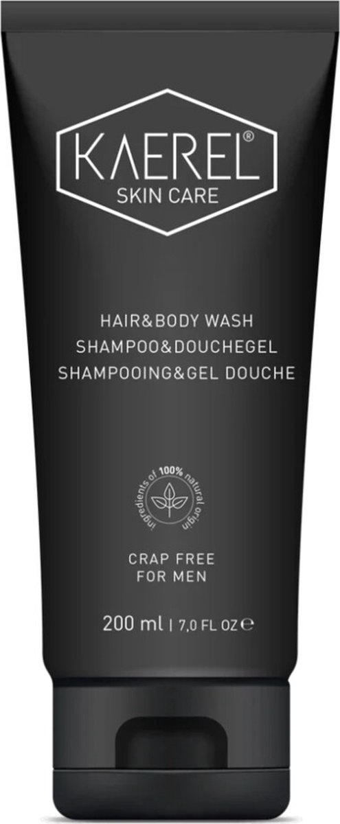 Kaerel Shampoo & Douchegel - 200 ml - natuurlijke huidverzorging voor de man