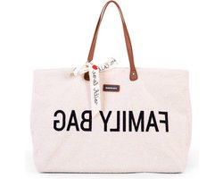 Grote Inhoud Family Bag luiertas teddy ecru met afneembaar tasje - Ideaal voor reis en weekend