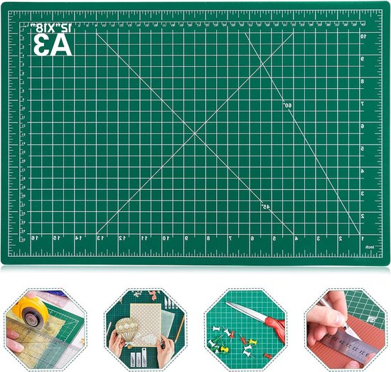 Foto: Zelfherstellende naaimat roterende snijmat 305 cm x 457 cm dubbelzijdig 5 laags voor naaien ambachten hobby stof precisie scrapbooking project