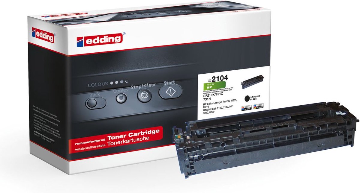 Edding EDD-2104 Toner Single vervangt Canon, HP 131X (CF210X) Zwart 2400 bladzijden Compatibel Toner