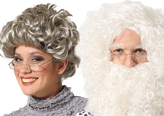 Atosa Carnaval/verkleed party bril - model Opa/Oma/Kerstman/Sinterklaas - volwassenen - verkleedbrillen