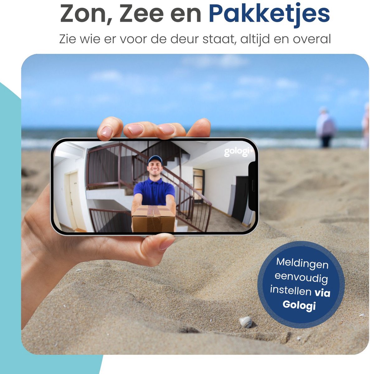 Gologi Video Deurbel - Slimme Deurbel met Camera en WiFi - HD Video Kwaliteit - Draadloos op Accu - Inclusief Muurbeugel en T-ring Chime - Night Vision - Waterdicht - Zwart – foto 8