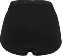 Achterkant van een zwarte high-waist slip.