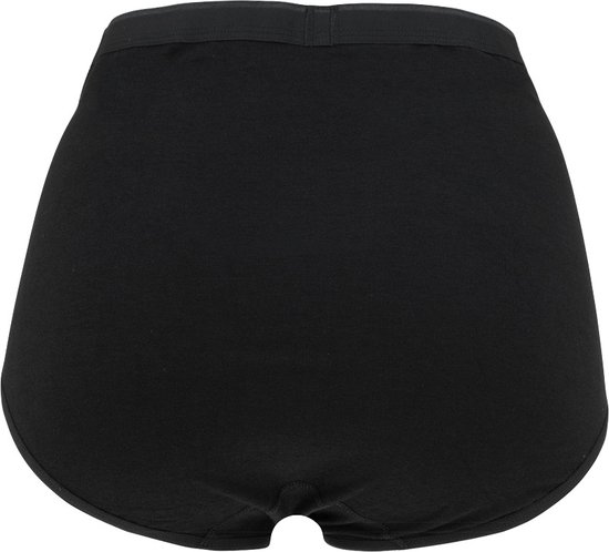 Achterkant van een zwarte high-waist slip.