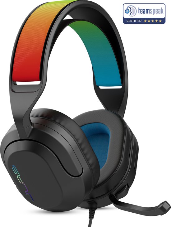 JLab Nightfall Gaming Headset met Microfoon - Headset PS5 - Koptelefoon met microfoon - Headset geschikt voor Laptop, PC, PS5, XBOX en Nintendo Switch - Verwisselbare Hoofdband