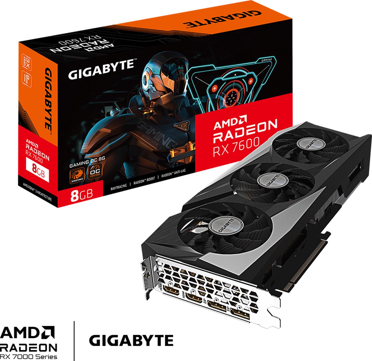 Gigabyte RX 7600 Gaming OC 8G - Videokaart - 8 GB GDDR6 - PCIe 4.0 x 8 - 2x HDMI - 1x DisplayPort