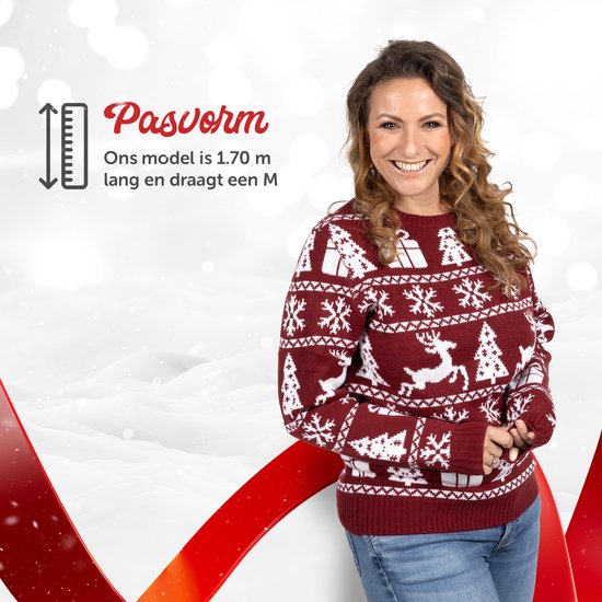 Wrong Pull de Noël Femme & Homme - Pull de Noël « Cosy Noël Bordeaux Rouge » - Homme & Femme Taille XXL - Sinterklaas - Noël - Cadeau de Noël
