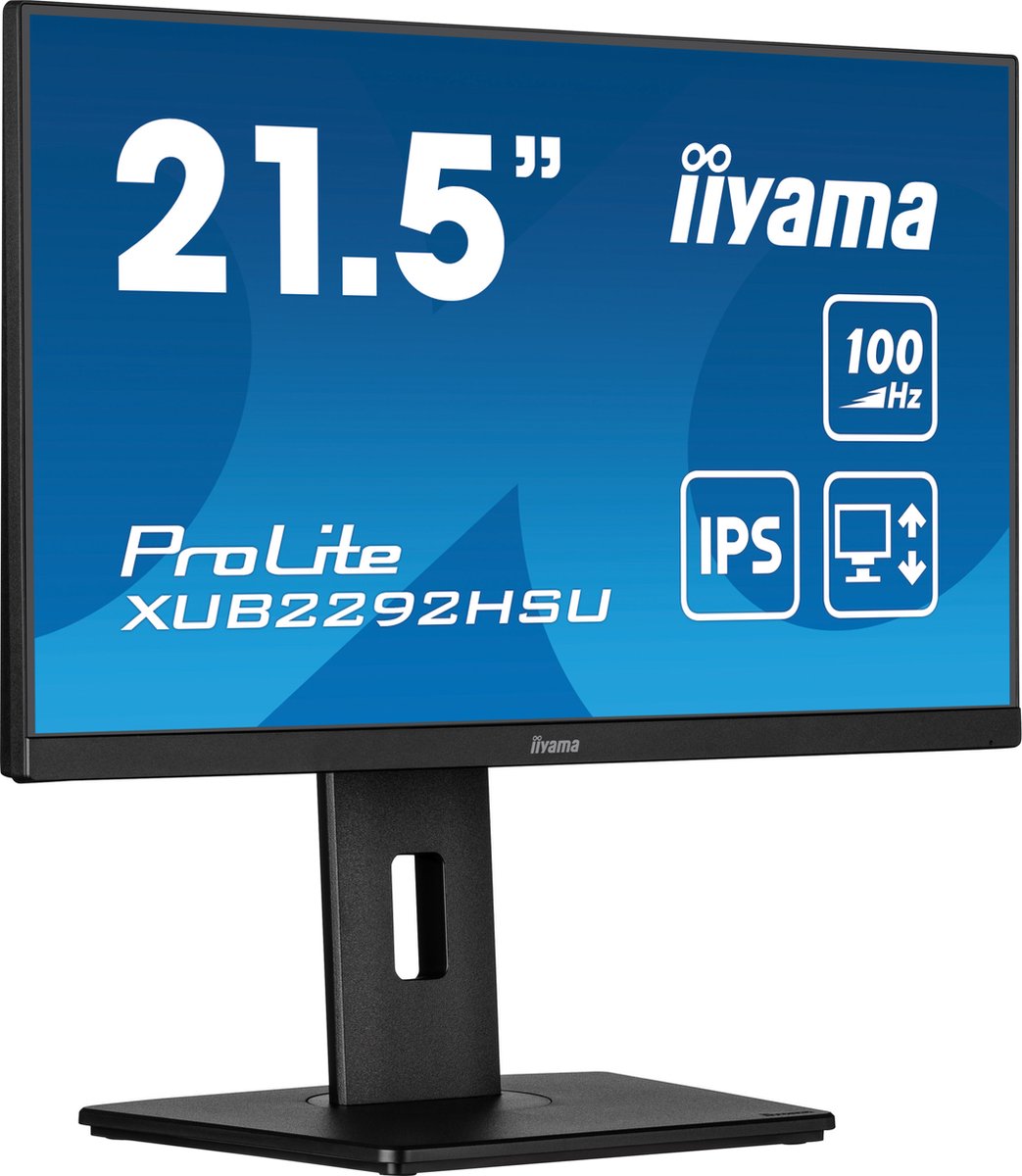 iiyama ProLite XUB2292HSU-B6 - 22 Inch - IPS - Full HD - USB-hub - In hoogte verstelbaar