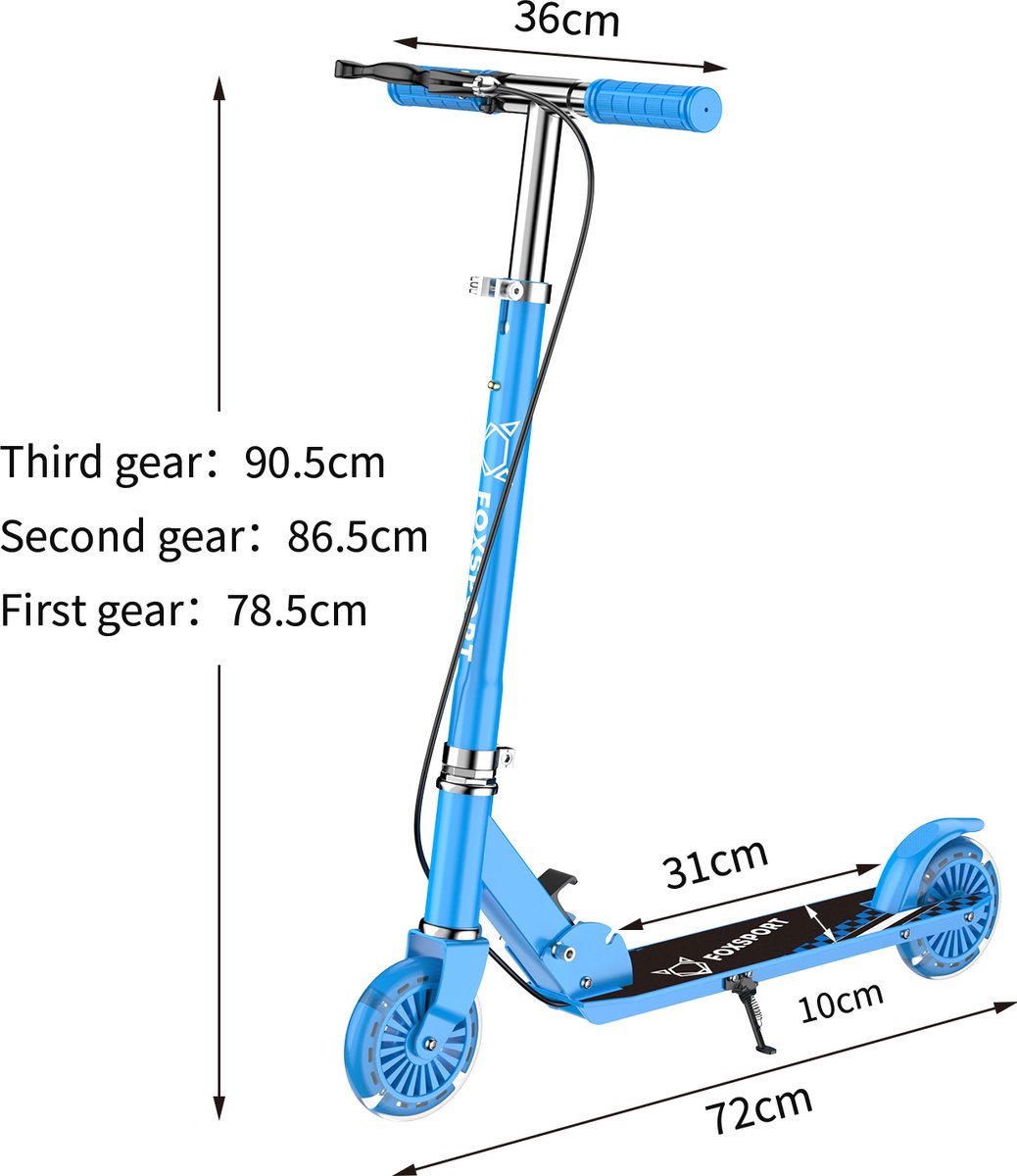 FOXSPORT Kinderstep - Kick Step - voor Jongens en Meisjes - Vanaf 3-12 Jaar - Step - Kinderstepjes - Draagkracht tot 100 kg - Aluminium — afbeelding 10