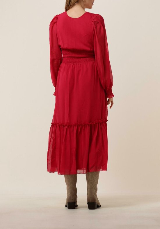 Na-kd Smocked Detail Ankle Dress Jurken Dames - Kleedje - Rok - Jurk - Rood - Maat 34