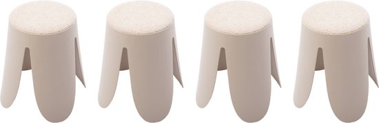 FANTASK Set van 6 stapelkrukken, 44,5 cm hoog, kleurrijk