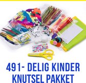 Allernieuwste.nl® Vakantie Knutsel Pakket 14 Hobby Artikelen - 491 STUKS - Pompons, Pijperagers, Ogen, Veren, Vilt, Kinderschaar, etc - Kreatief Kinderpakkket