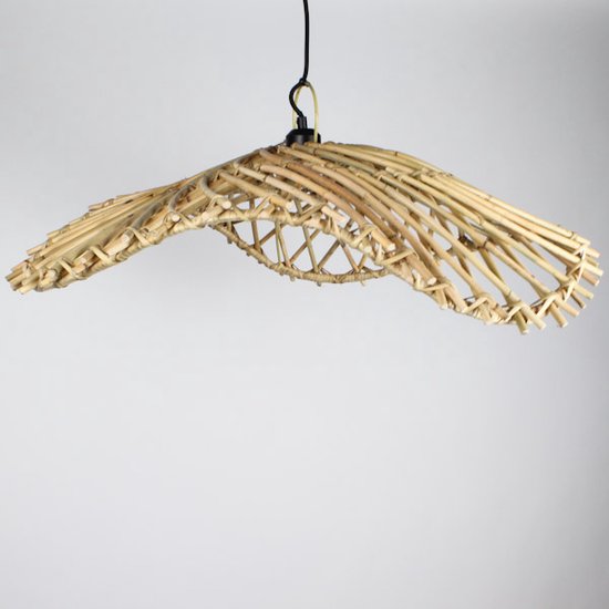 MigoStyling - Hanglamp - Naturel - Golvend - Bali - Woonkamer - Tuinkamer - Trendy - L 72 cm