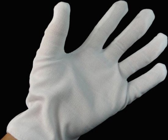 4 stuk (2 paar) Witte katoenen elastische handschoenen (universal | bol.com