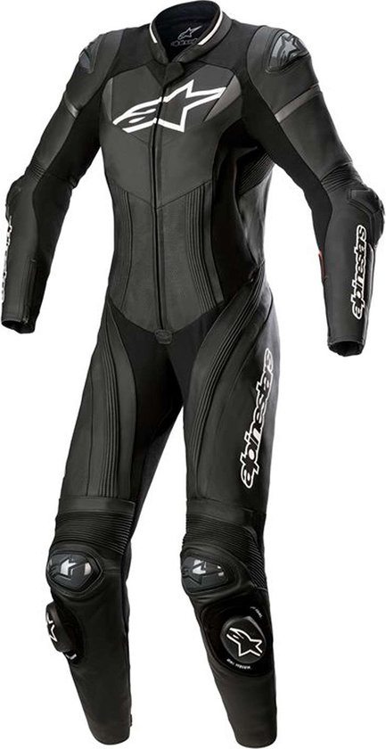 Alpinestars Stella Gp Plus 1Pc lederen pak Zwart Wit Metallic Grijs - Maat 44 - Racepak