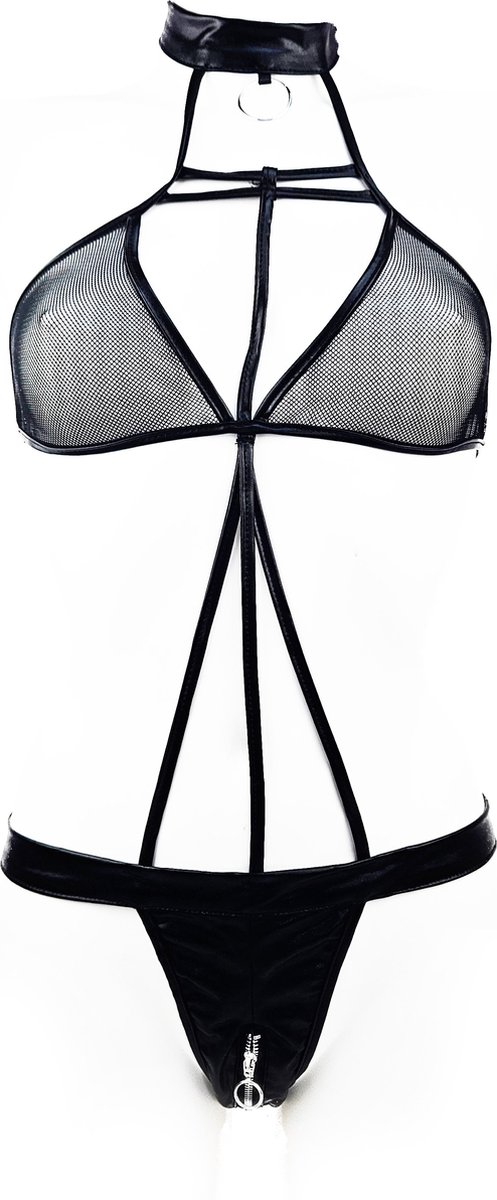 Goedkoopste BamBella ® Bodysuit Onesize wetlook Erotische jumpsuit pak - Catsuit BDSM - Glanzend