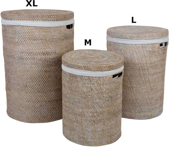 Panier à linge en rotin Cleo Wit