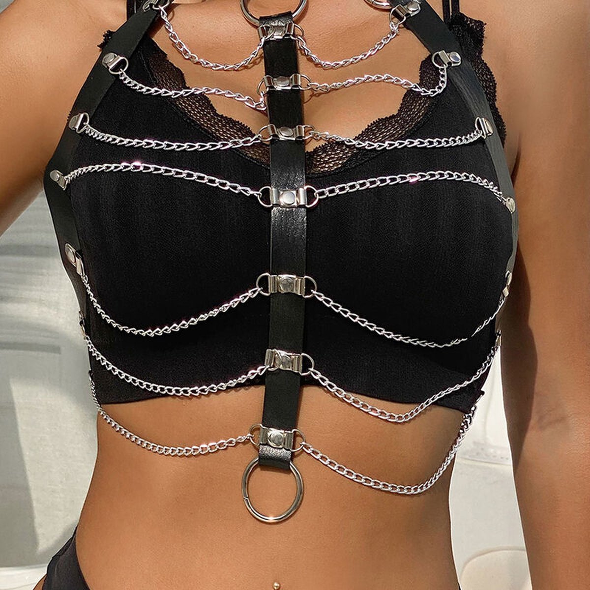 Goedkoopste SUBBLIME - CHEST HARNESS LEATHER CHAINS BLACK ONE SIZE | EROTISCHE ROLLENSPEL | HARNAS | SEKSSPEELTJES VOOR VROUW | SEX TOYS VOOR VROUW | FETISH | BDSM | DOMINATRIX | BONDAGE