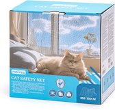TOFFCAEA Kattennet voor balkon, 6 x 3 m kattennet draadversterkt, met 19 m bevestigingskoord, sterk, duurzaam, uv-bestendig, weerbestendig, geschikt voor balkons, terrassen en ramen (zwart, 3 x 6 m