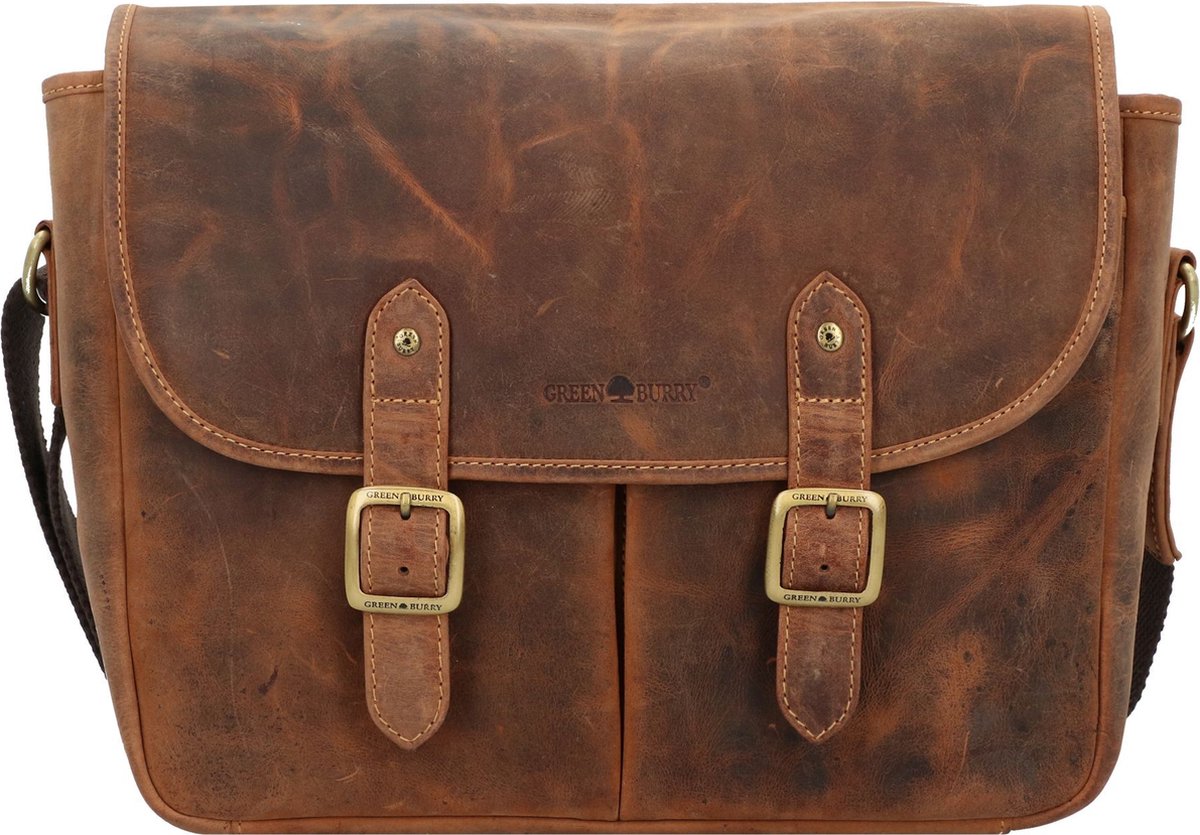Greenburry Vintage Messenger Leer 34 cm - braun