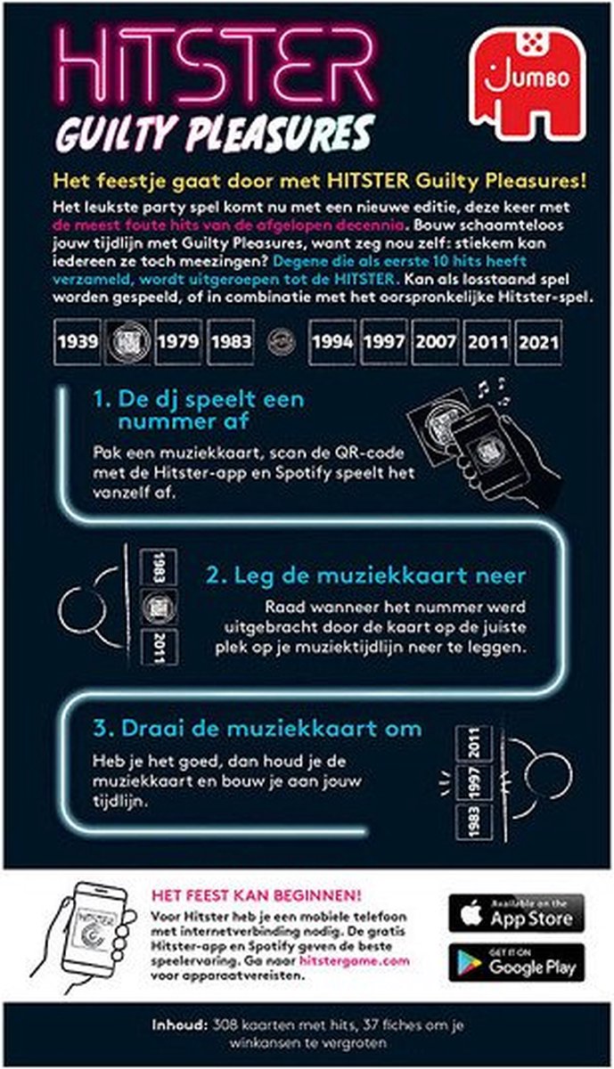 Jumbo - Hitster - Guilty Pleasures - Nederlandstalig Partyspel - Actiespel — afbeelding 20