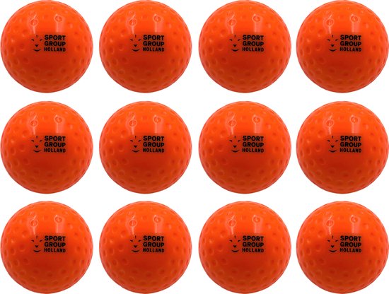 Foto: Hockeyballen oranje dimple set van 12 stuks sport group holland