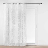 Devola Rideau Brise-bise Long Pour Porte Balcon - Transparent Dentelle - 140x165 Cm - Stylé Et Pratique