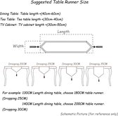 15x96 Inch Katoen Linnen Bruin Tafelloper Met Kwastje - Eettafel Runner Elegant