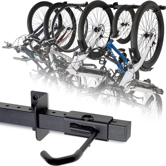 Porte velos mural pour garage rangement vertical pour 4 a 6 velos acier poudre . bol