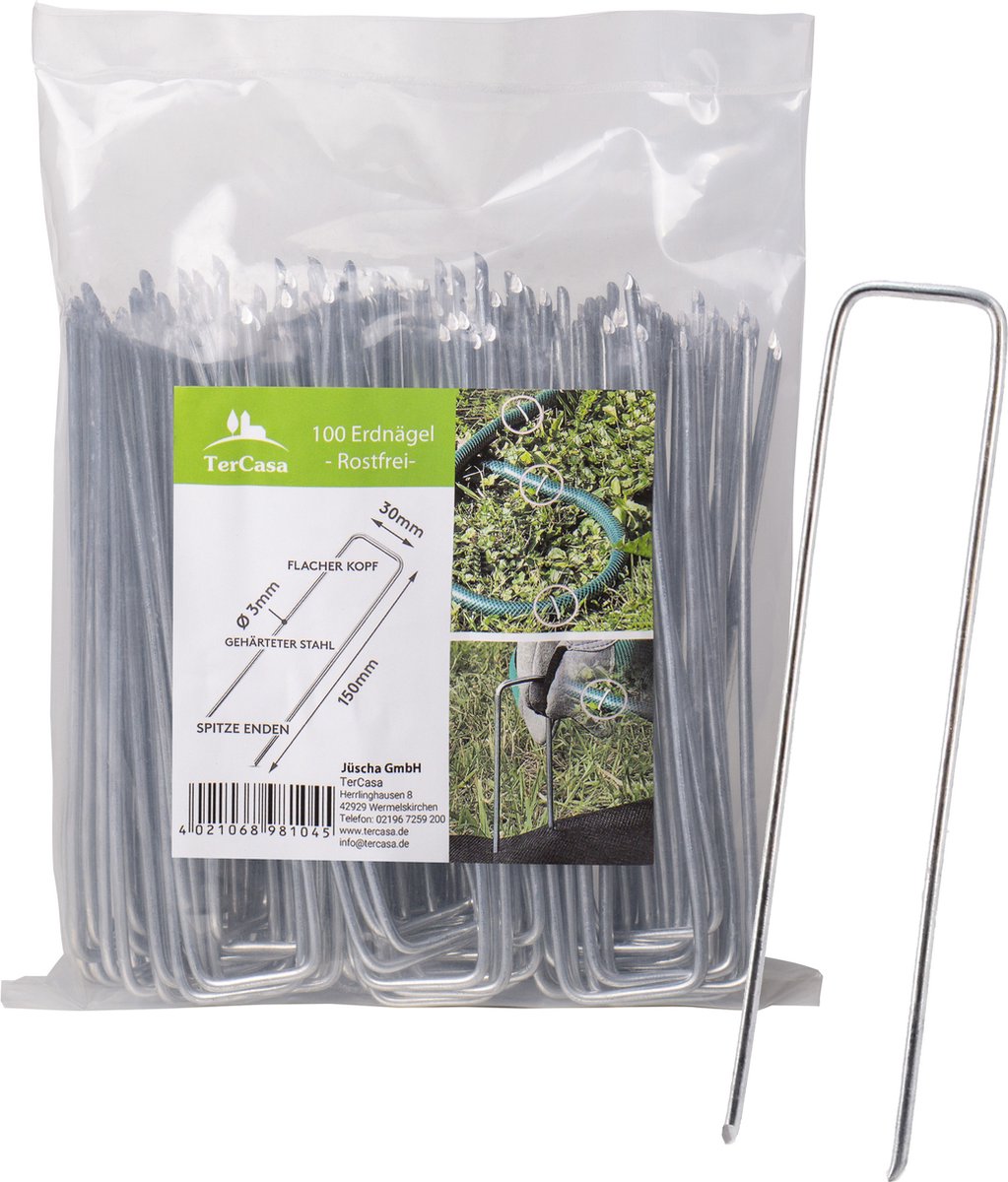 TerCasa grondpennen - RVS - 30x150mm - 100 stuks - JU-998104