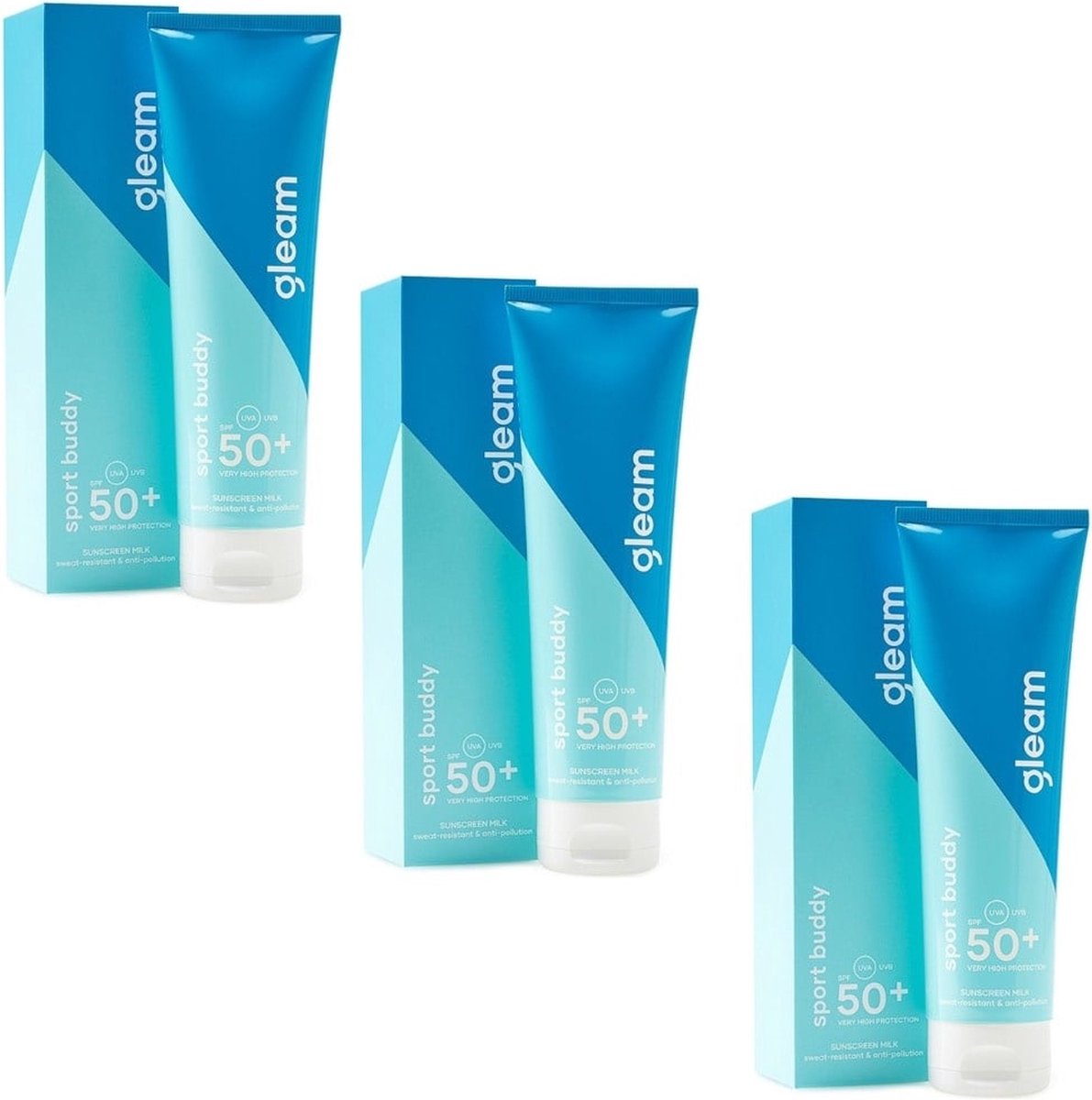 Goedkoopste Gleam - Sport Zonnebrand XL Voordeelverpakking SPF50 - 3x125ml