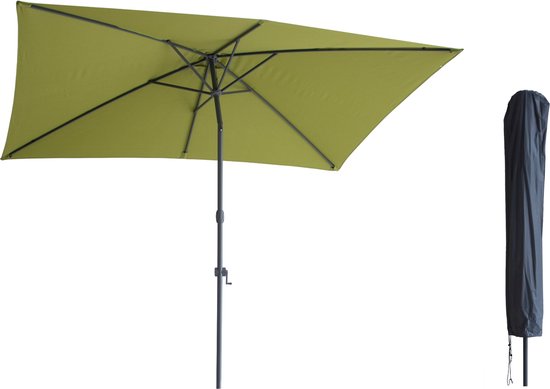 4gardenz Parasol Rechthoek 150x250cm Kantelbaar - Balkonparasol Creme