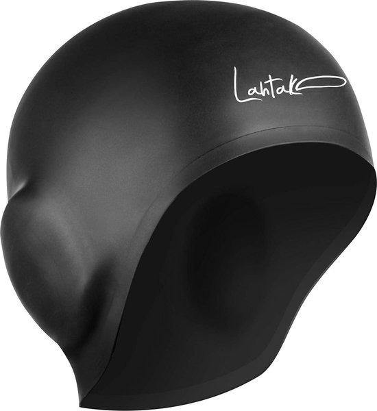 Long Hair Swim Cap for Women Men with 3D Ear Protection, Silicone Swimming Cap for Long/Short Hair to Keep Hair Dry, Waterproof Adult Swim Hats Bathing Caps with Ear Plugs & Nose