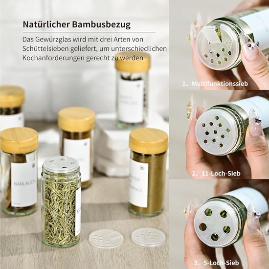 Relaxdays kruidenpotjes set zoutvaatje keuken strooipotjes glas & rvs